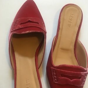 Jcrew velvet loafer mules